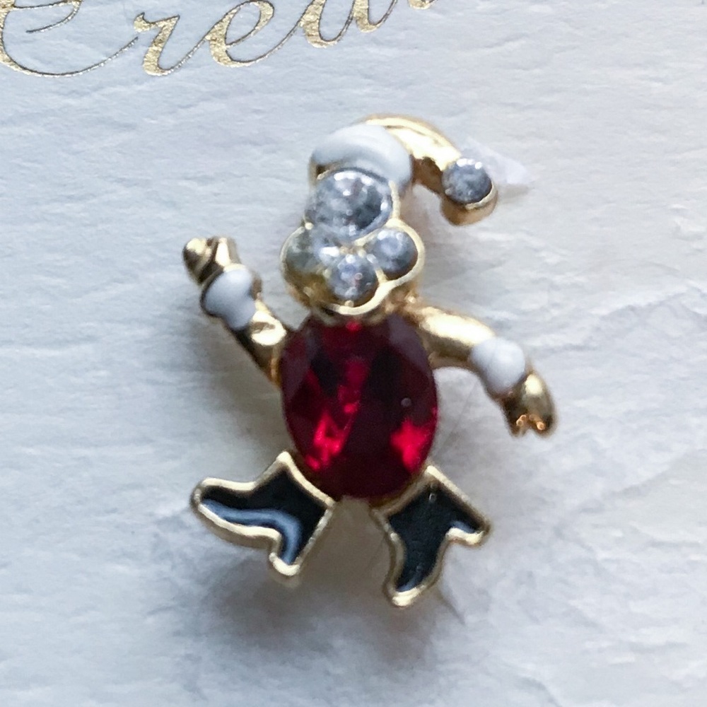 Crystal Creations Santa Claus Lapel Pin Brooch 3/4 Inch Christmas Whimsical